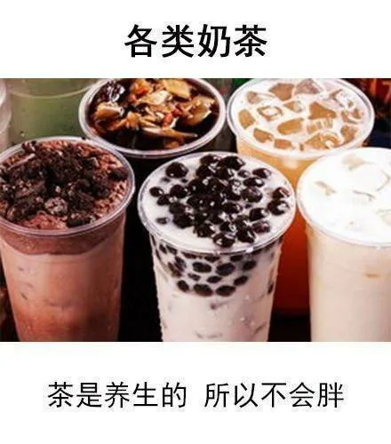各类奶茶茶是养生的所以不会胖（各类奶茶茶是养生的所以不会胖）