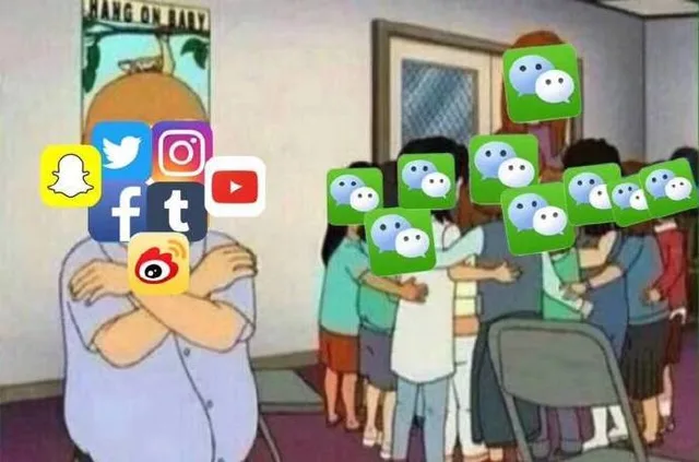 朋友们都用微信，我用FB,TWITTER...