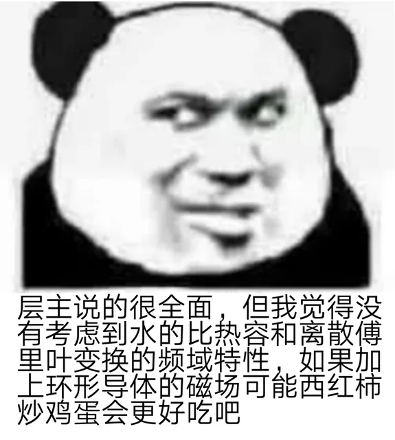 层主说的很全面,但我觉得没有考虑到水的比热容和离散傅里叶变换的频域特性,女上环形导体的磁场可能西红柿炒鸡蛋会更好吃吧