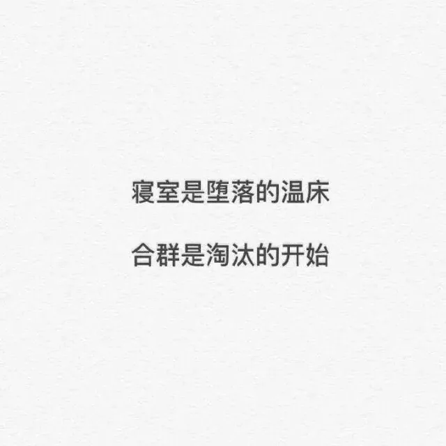 寝室是堕落的温床，合群是淘汰的开始