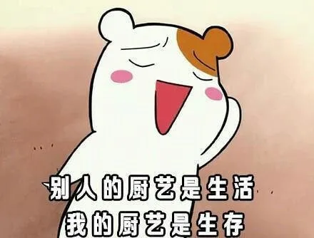 别人的厨艺是生活，我的厨艺是生存