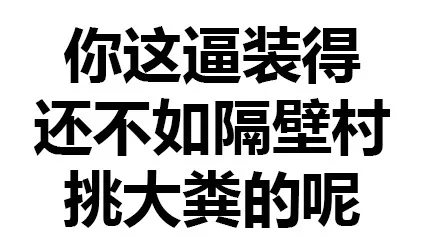 你这逼装得还不如隔壁村挑大粪的呢