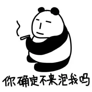 你确定不来泡我吗？_熊猫_装逼_好玩表情包