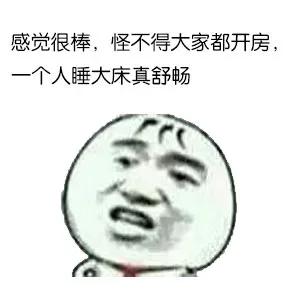 感觉很棒，怪不得大家都开房，一个人睡大床真舒畅