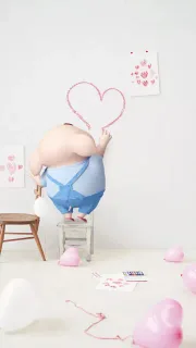 猪猪画爱心