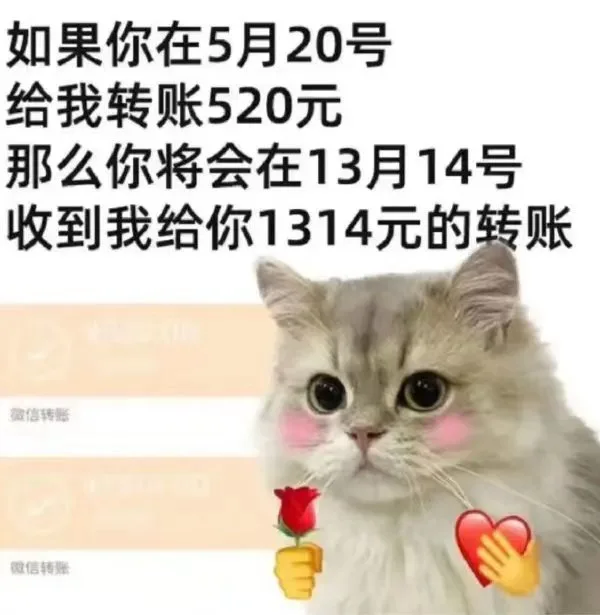 如果你在5月20号给我转账520元那么你将会在13月14号收到我给你1314元的转账微信转账微信转账（如果你在5月20号给我转账520元那么你将会在13月14号收到我给你1314元的转账微信转账微信转账）