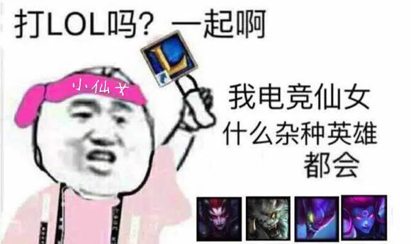 小仙女：有打LOL的吗？一起啊 。我电竞仙女杂种英雄都会