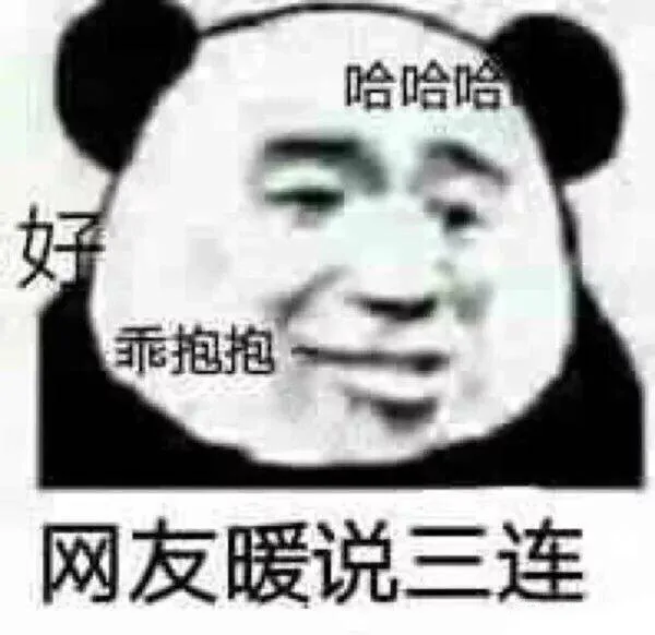 网友暖说三连：好 乖抱抱 哈哈哈（熊猫头）