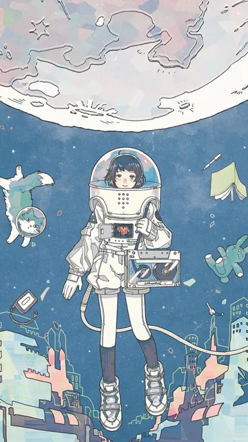 太空人插画壁纸