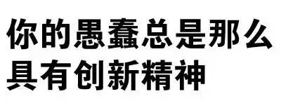 你的愚蠢总是那么具有创新精神