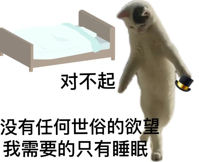 对不起没有任何世俗的欲望我需要的只有睡眠