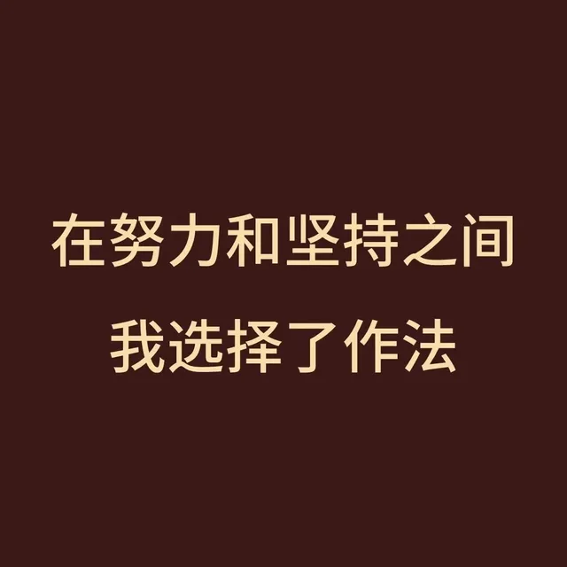 在努力和坚持之间我选择了作法