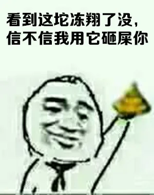 看到这坨冻翔了没？信不信我用它砸屎你