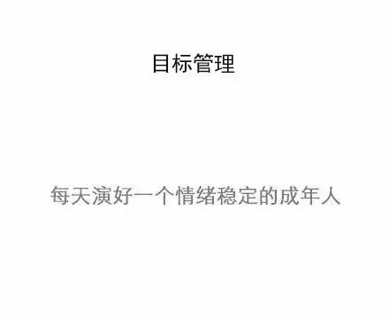 目标管理每天演好一个情绪稳定的成年人