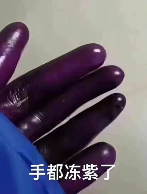 手都冻紫了（手都冻紫了）