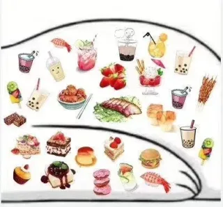 一肚子零食