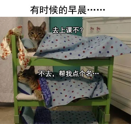 有时候的早晨…■I去上课不?知和不去,帮我点个名