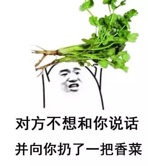 对方不想和你说话 并向你扔了一把香菜