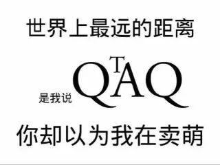 世界上最远的距离是我说 QTAQ，你却以为我在卖萌