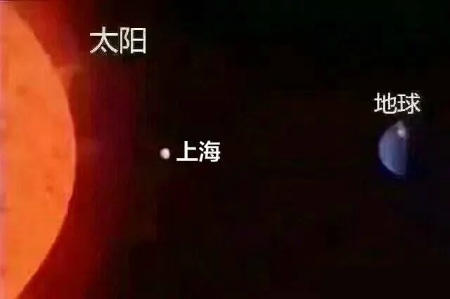 上海位于太阳地球之间，热死啦