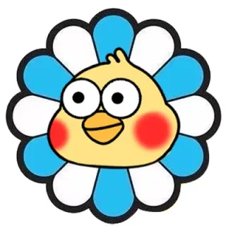 鹦鹉兄弟七彩太阳花头像（蓝色）