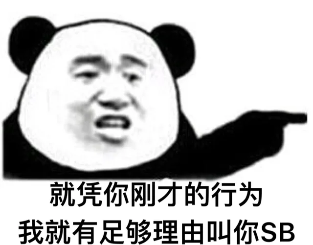 就凭你刚才的行为，我就有足够的理由叫你 sb