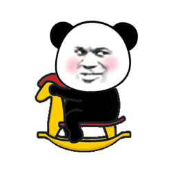 骑木马超大霸屏熊猫头表情包