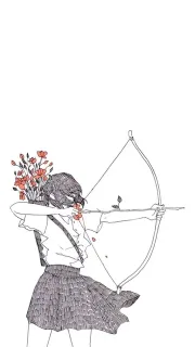 动漫女生射箭头像