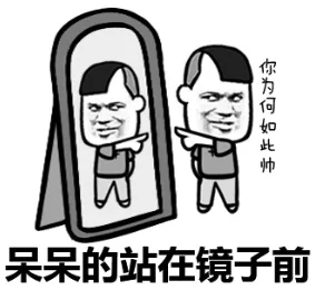 呆呆的站在镜子前
