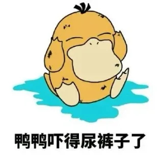 鸭鸭吓得尿裤子了