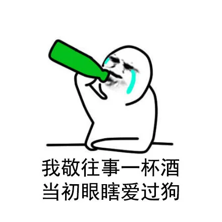 来敬往事一杯酒！_失恋_喝酒表情包