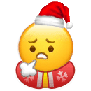 叹气小黄脸圣诞衣圣诞帽表情包