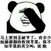 马上要过圣诞节了，有多少姑娘都期待收到苹果，殊不知苹果的英文叫：挨 炮