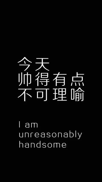 今天帅得有点不可理喻（文字壁纸）