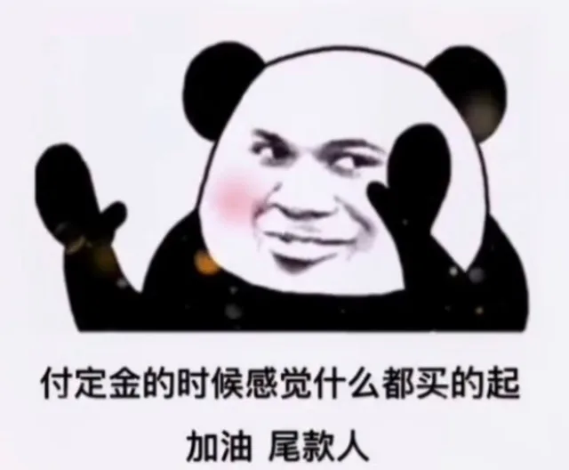 付定金的时候感觉什么都买的起加油尾款人
