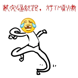 装完逼就跑，好TM刺激（emoji）