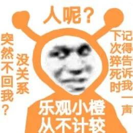 人呢?突然不回我?没关系下次死时乐观小橙从不计较（人呢?突然不回我?没关系下次死时乐观小橙从不计较）