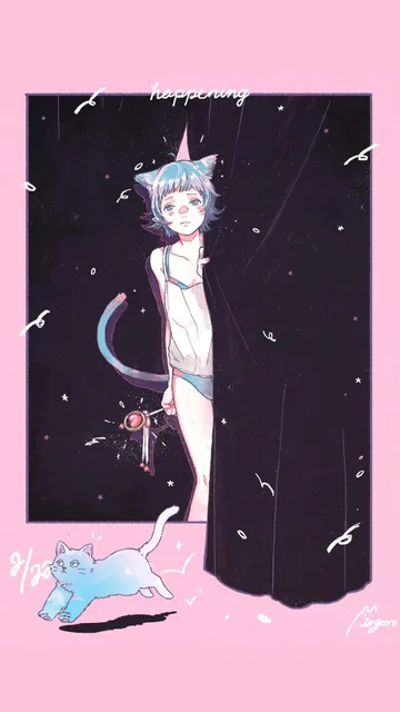 猫女插画壁纸（猫女插画壁纸）