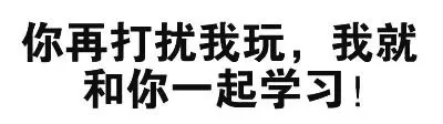 你再打扰我玩，我就和你一起学习！