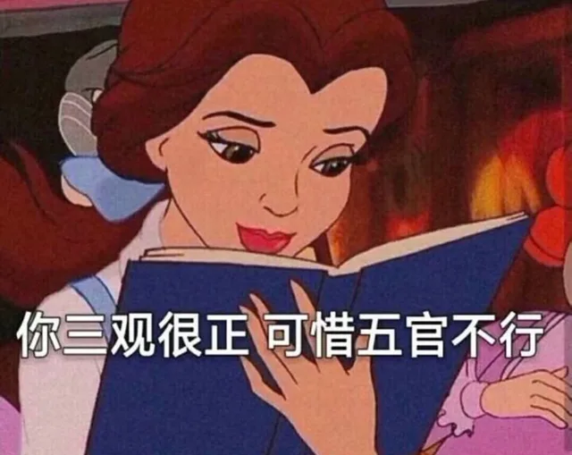 你三观很正，可惜五官不行（迪士尼公主表情包）