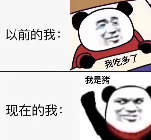 以前的我:我吃多了我是猪现在的我: