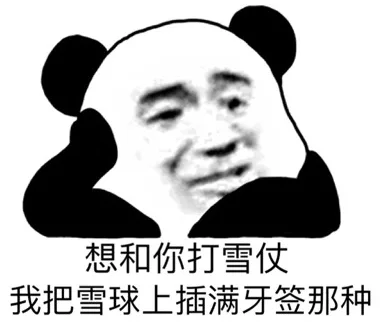 想和你打雪仗，我把雪球上插满牙签那种