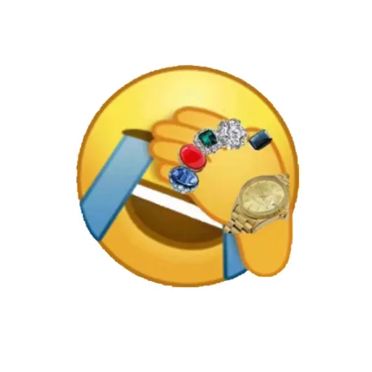 Emoji捂脸哭笑不得炫富