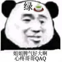 绿姐姐脾气好大啊心疼哥哥QAQ(绿茶熊猫头表情包 )