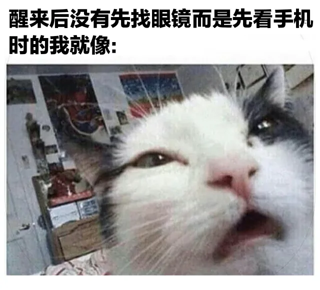 醒来后没有先找眼镜而是先看手机时的我就像:（醒来后没有先找眼镜而是先看手机时的我就像:）